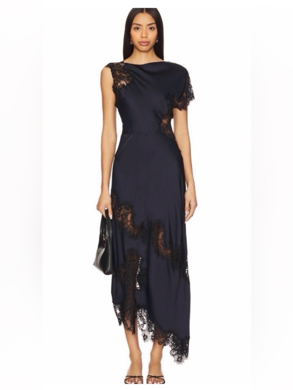 Last chance A.L.C. Alessia Textured Satin And Lace Maxi Dress - Picture 15 of 15